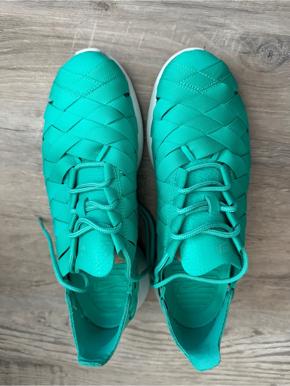 Nike Women’s Woven Lace-Up Sneakers in Teal Green